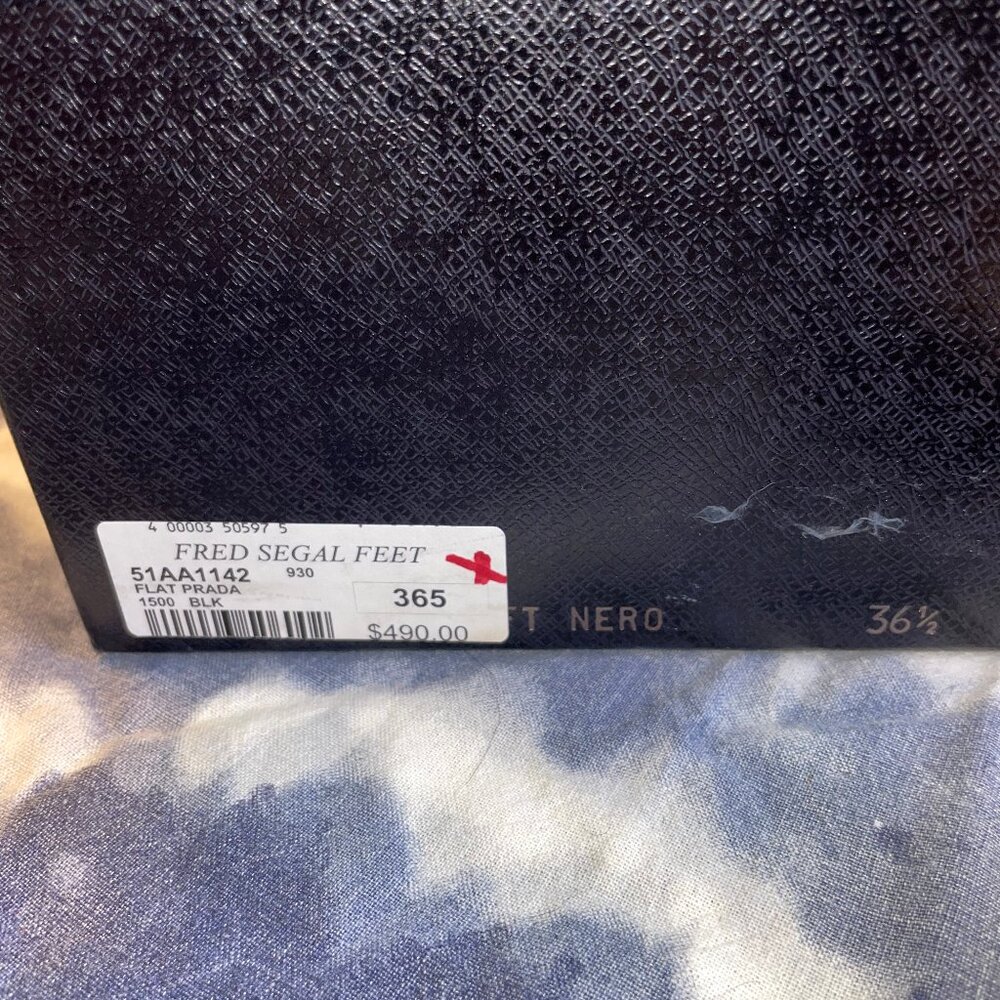 Prada Black Patent Leather Round Toe Flats, Size 36.5 EU - Picture 2 of 8